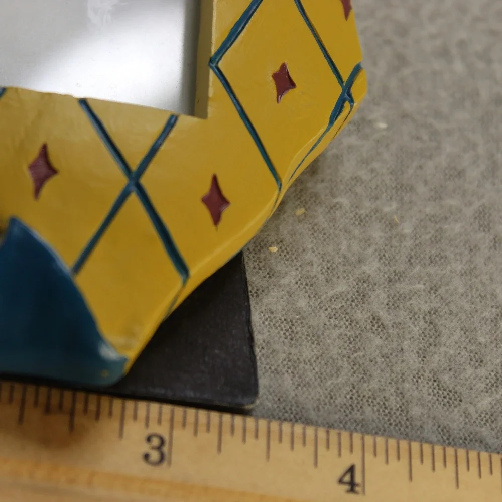 Kohls Necktie Picture Frame Mens Yellow Good Hand Painted Argyle 2-Opening